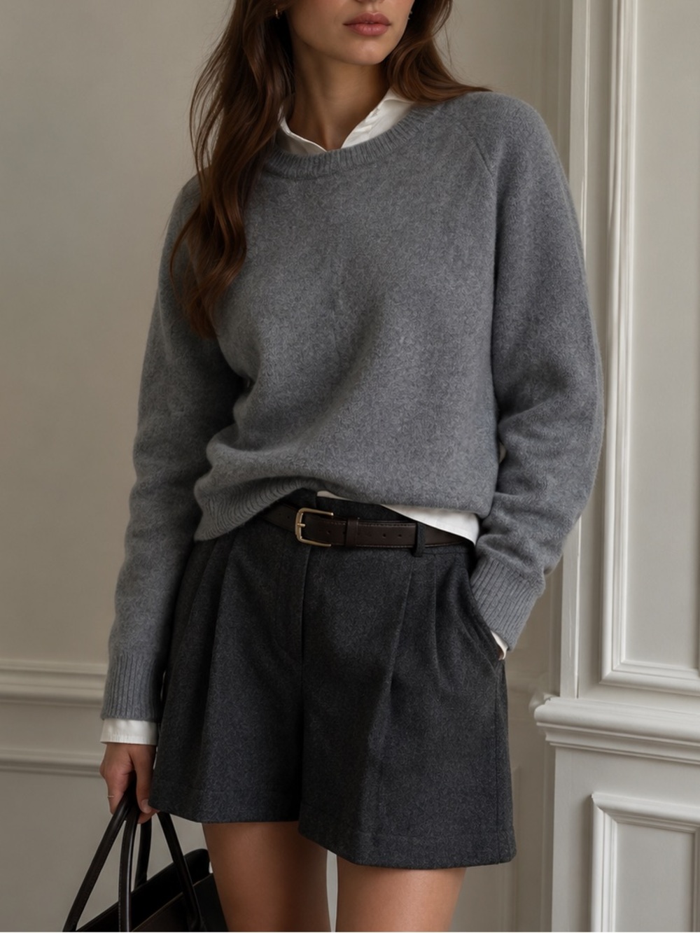 Urban Research Doors Hamilton Lambswool Gray Wool Sweater Sz 40 Quiet Luxury